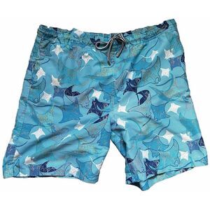 Peter Millar Collection Men's Swim Trunks Size L Manta Ray Eagle Ray Blue